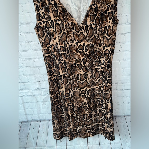 Serra Brown & Black Cheetah Print Sleeveless dress size XL - Picture 6 of 14